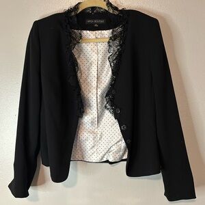 Nipón Boutique 100% Black Wool Blazer size 10 in excellent condition